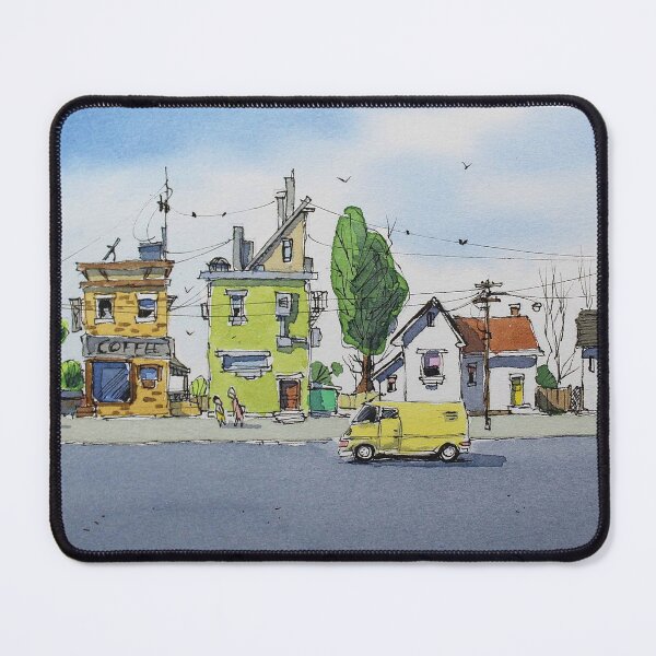 Item preview, Street scene Watercolor line and wash Nil Rocha art designed and sold by NilRochaArt.