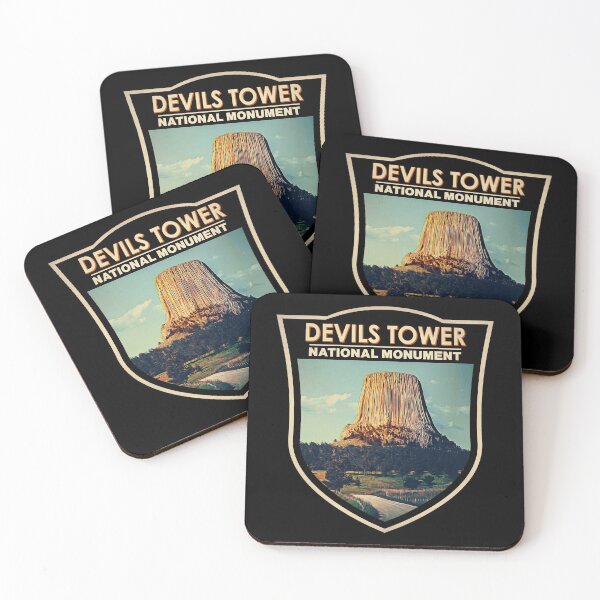 Item preview, Devils Tower National Monument Wyoming Watercolor Badge designed and sold by KrisSidDesigns.