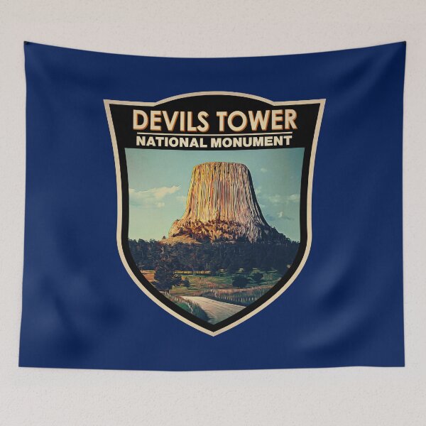 Item preview, Devils Tower National Monument Wyoming Watercolor Badge designed and sold by KrisSidDesigns.