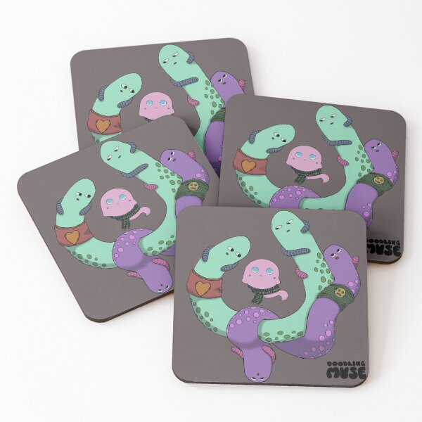 Item preview, Happy Ghost Worm Fam designed and sold by DoodlingMuse.
