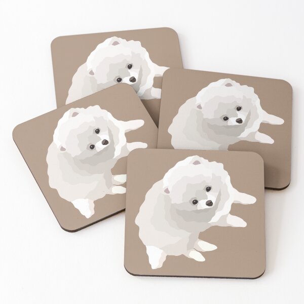 Item preview, White Pomeranian Puppy Dog Portrait Digital Illustration designed and sold by sherylwylie.