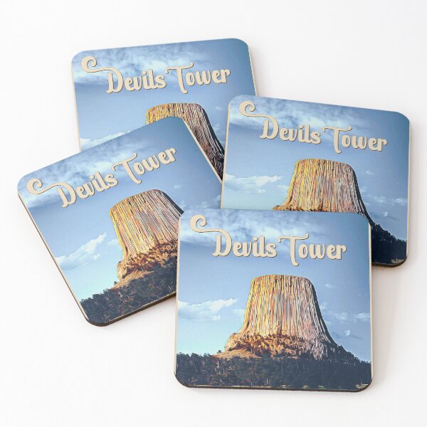 Item preview, Devils Tower National Monument Wyoming Watercolor Vintage designed and sold by KrisSidDesigns.
