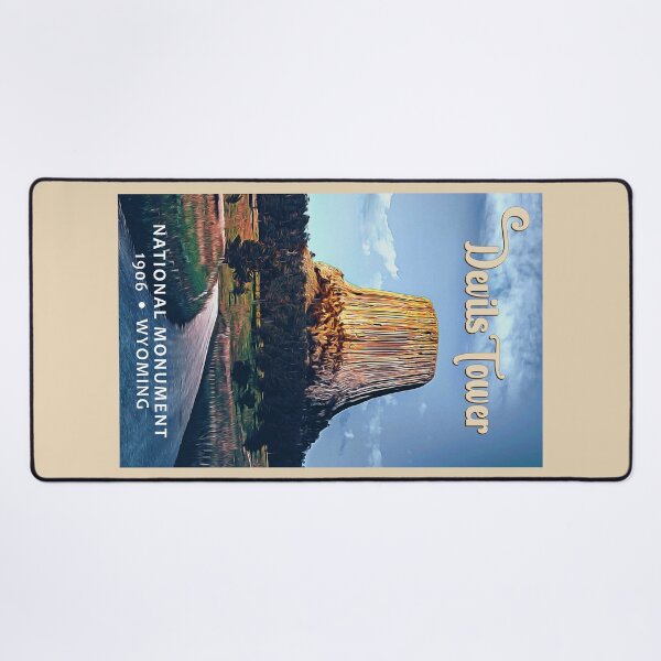 Item preview, Devils Tower National Monument Wyoming Watercolor Vintage designed and sold by KrisSidDesigns.