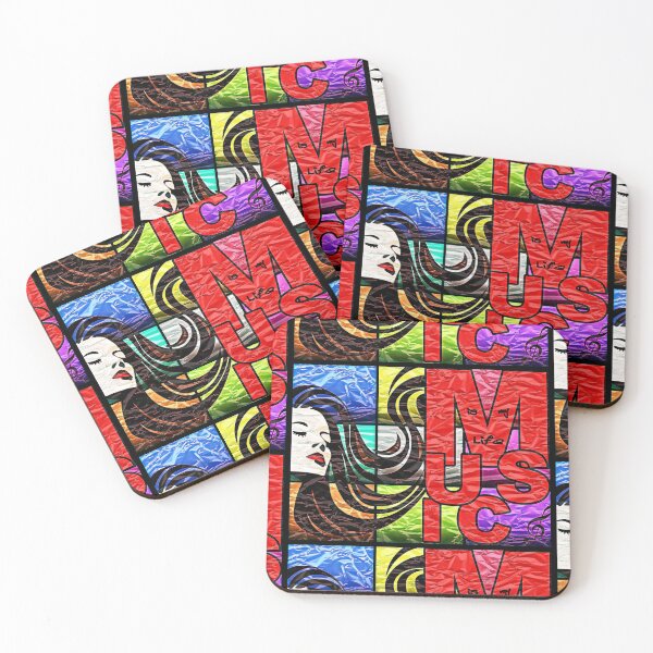Item preview, Music is my life (woman) tinfoil grid mural designed and sold by SolidEarthArt.