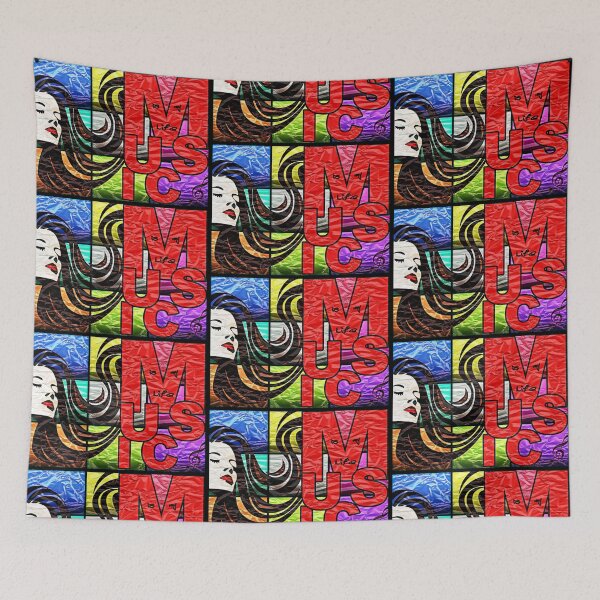 Item preview, Music is my life (woman) tinfoil grid mural designed and sold by SolidEarthArt.