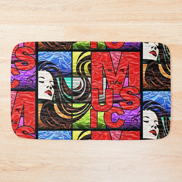 Item preview, Music is my life (woman) tinfoil grid mural designed and sold by SolidEarthArt.