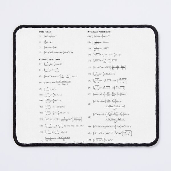 Table of Integrals Mouse Pad