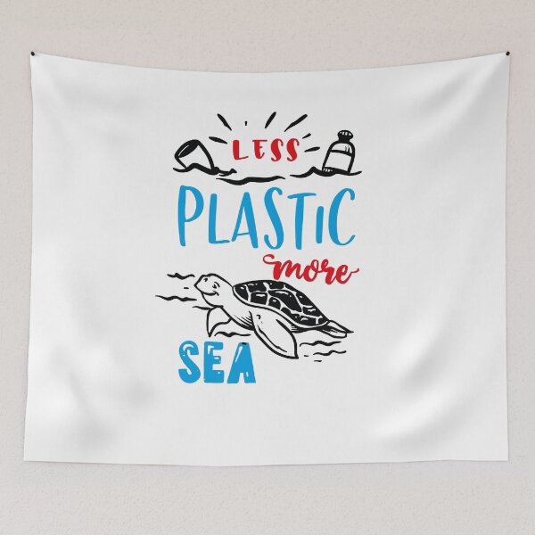 Item preview, Less plastic more sea ☆ T-shirt féminin designed and sold by ILYASLAM.