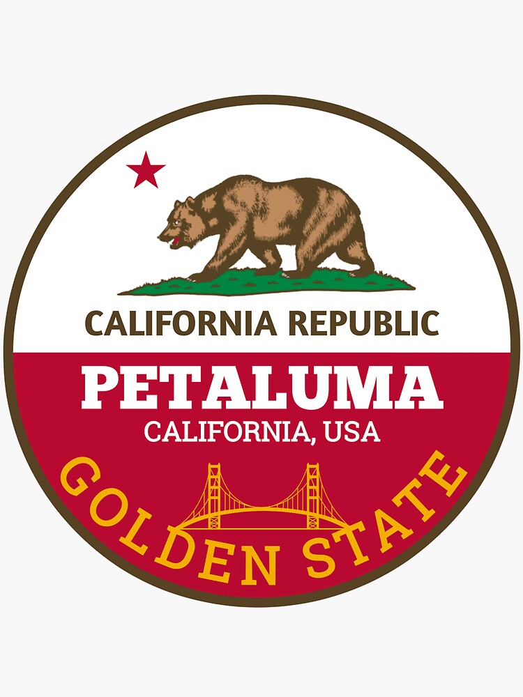 "Petaluma California USA" Sticker by GypsyBuddy Redbubble