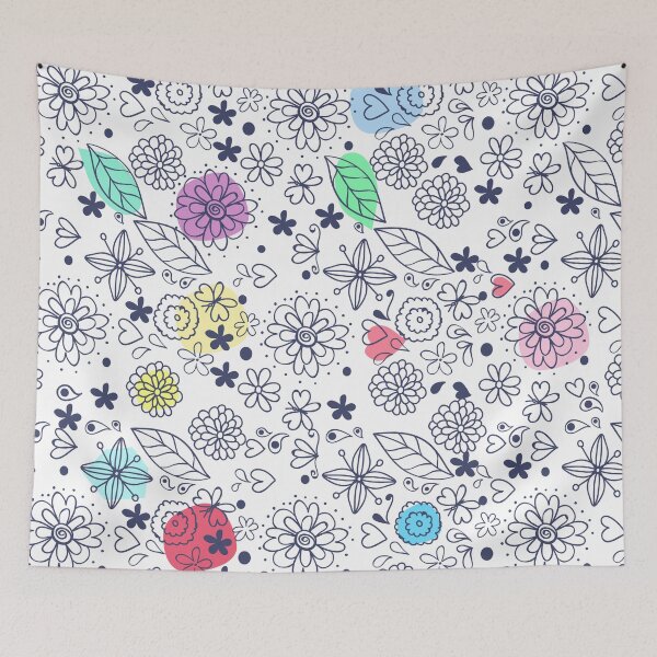 Item preview, Doodle Colorful Floral Leaf Pattern designed and sold by risingrocket.