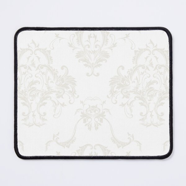 Artikelvorschau, Cream and White Damask Scroll Baroque Pattern Pairs Dutch Boy 2022 Popular Color Simplified White 020W - Colour Trends - Hue - Shade entworfen und verkauft von ColorOfTheYears.