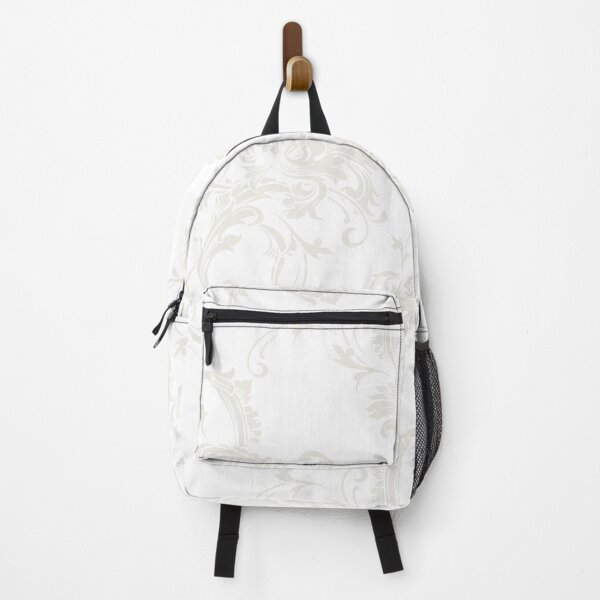 Artikelvorschau, Cream and White Damask Scroll Baroque Pattern Pairs Dutch Boy 2022 Popular Color Simplified White 020W - Colour Trends - Hue - Shade entworfen und verkauft von ColorOfTheYears.
