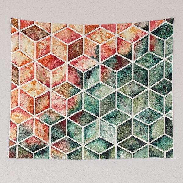 Item preview, Translucent Geometry Pattern in Autumn Colors designed and sold by RubatoArts.