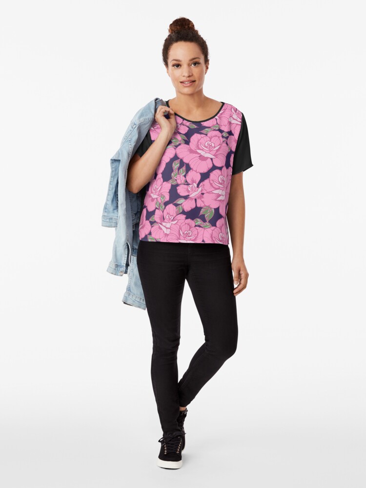 Alternate view of Pink Roses Chiffon Top