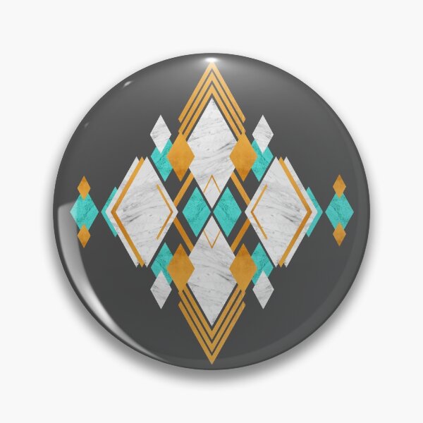 Item preview, Composition of geometric shapes with natural textures of white marble, turquoise rock and gold designed and sold by CiniArt.