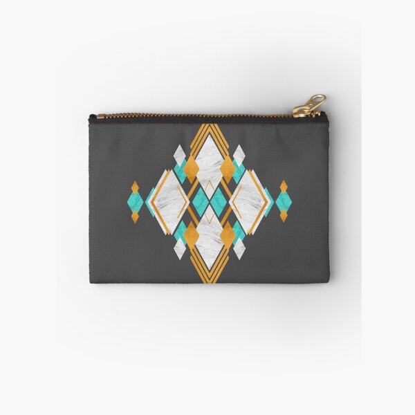 Item preview, Composition of geometric shapes with natural textures of white marble, turquoise rock and gold designed and sold by CiniArt.
