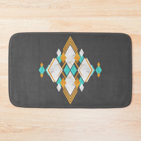 Item preview, Composition of geometric shapes with natural textures of white marble, turquoise rock and gold designed and sold by CiniArt.