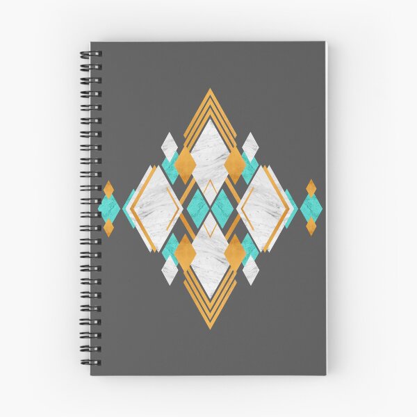 Item preview, Composition of geometric shapes with natural textures of white marble, turquoise rock and gold designed and sold by CiniArt.