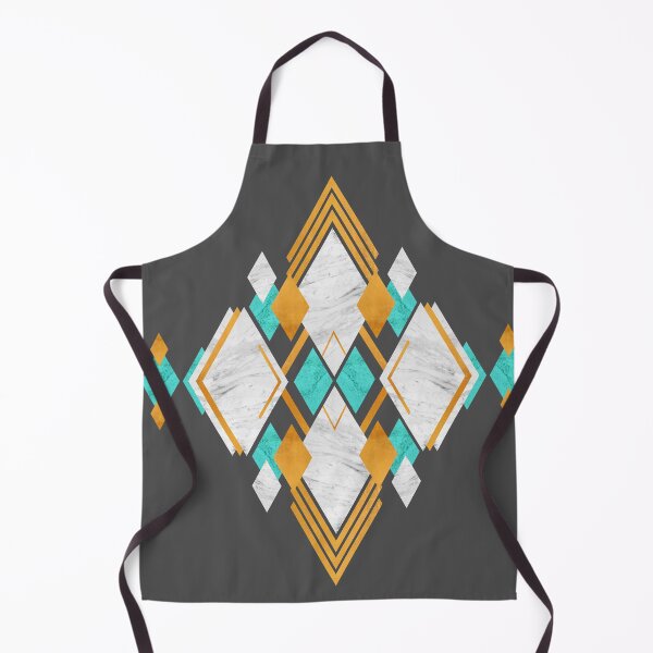 Item preview, Composition of geometric shapes with natural textures of white marble, turquoise rock and gold designed and sold by CiniArt.