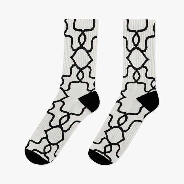 Item preview, Cream and Black Ornamental Shape Pattern 4 Pairs Dutch Boy 2022 Popular Color Simplified White 020W - Colour Trends - Hue - Shade designed and sold by ColorOfTheYears.