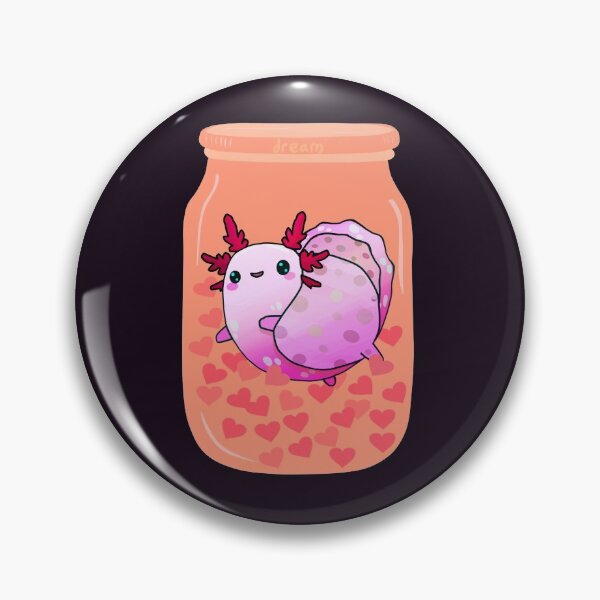 Item preview, Fat Baby Leucistic Axolotl In A Jar Full of Hearts designed and sold by lazarosdesign.