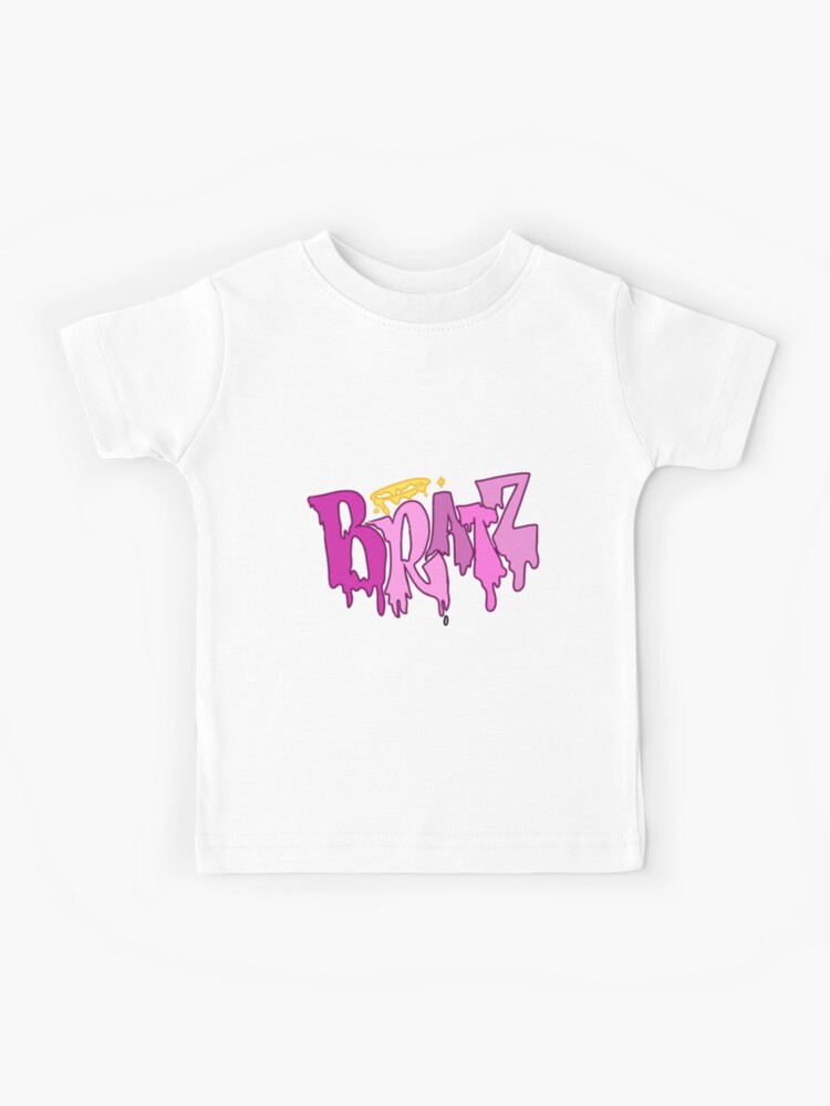 Bratz Camiseta sin mangas con logotipo brillante rosa y morado, Blanco