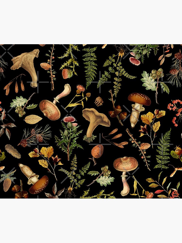 Vintage Mushroom Woodland Garden by UtArt