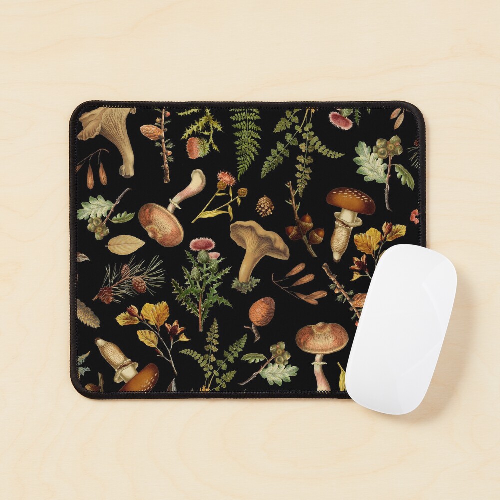 Vintage Mushroom Woodland Garden Mouse Pad