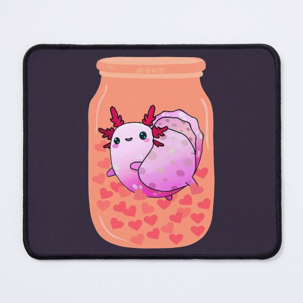 Item preview, Fat Baby Leucistic Axolotl In A Jar Full of Hearts designed and sold by lazarosdesign.