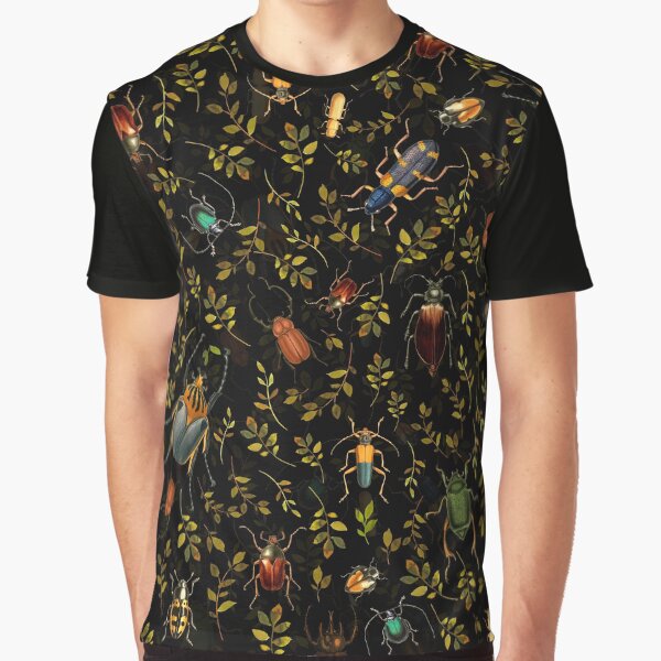 Vintage Beetles Pattern Graphic T-Shirt