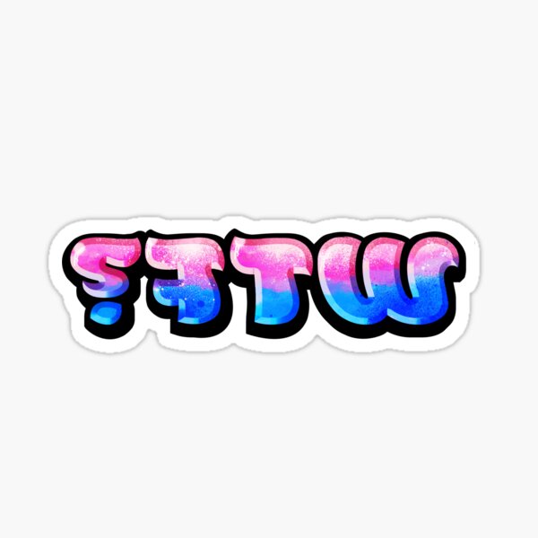 backwards letter - WTF  Sticker