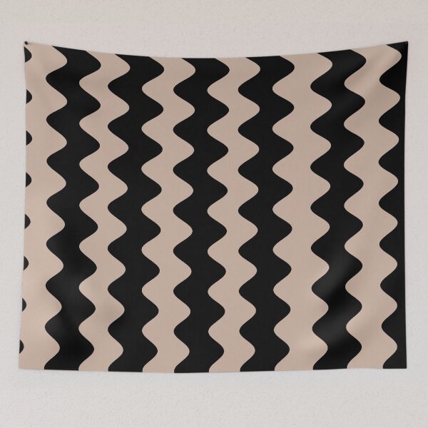 Item preview, Beige and Black Wavy Rippled Stripe Pattern Pairs Dutch Boy 2022 Popular Color Sand Dunes 410-2DB - Colour Trends - Hue - Shade designed and sold by ColorOfTheYears.