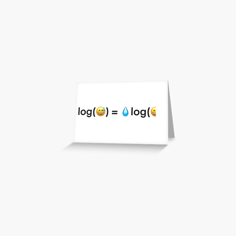 "Emoji math meme logarithm log (?)" Greeting Card for Sale by schlurky