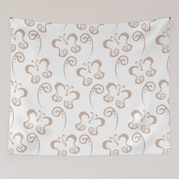 Item preview, Beige and White Butterfly and Scroll Pattern Pairs Dutch Boy 2022 Popular Color Sand Dunes 410-2DB - Colour Trends - Hue - Shade designed and sold by ColorOfTheYears.