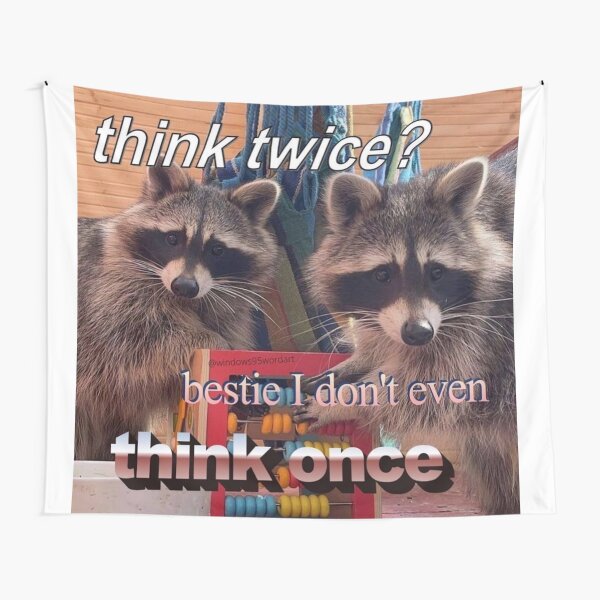 No thoughts head empty raccoon Tapestry
