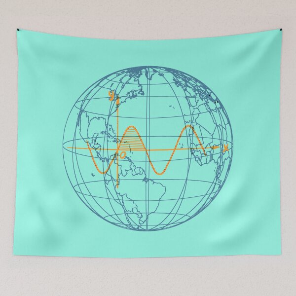 Item preview, Sine wave in the World map designed and sold by EngineersArt.