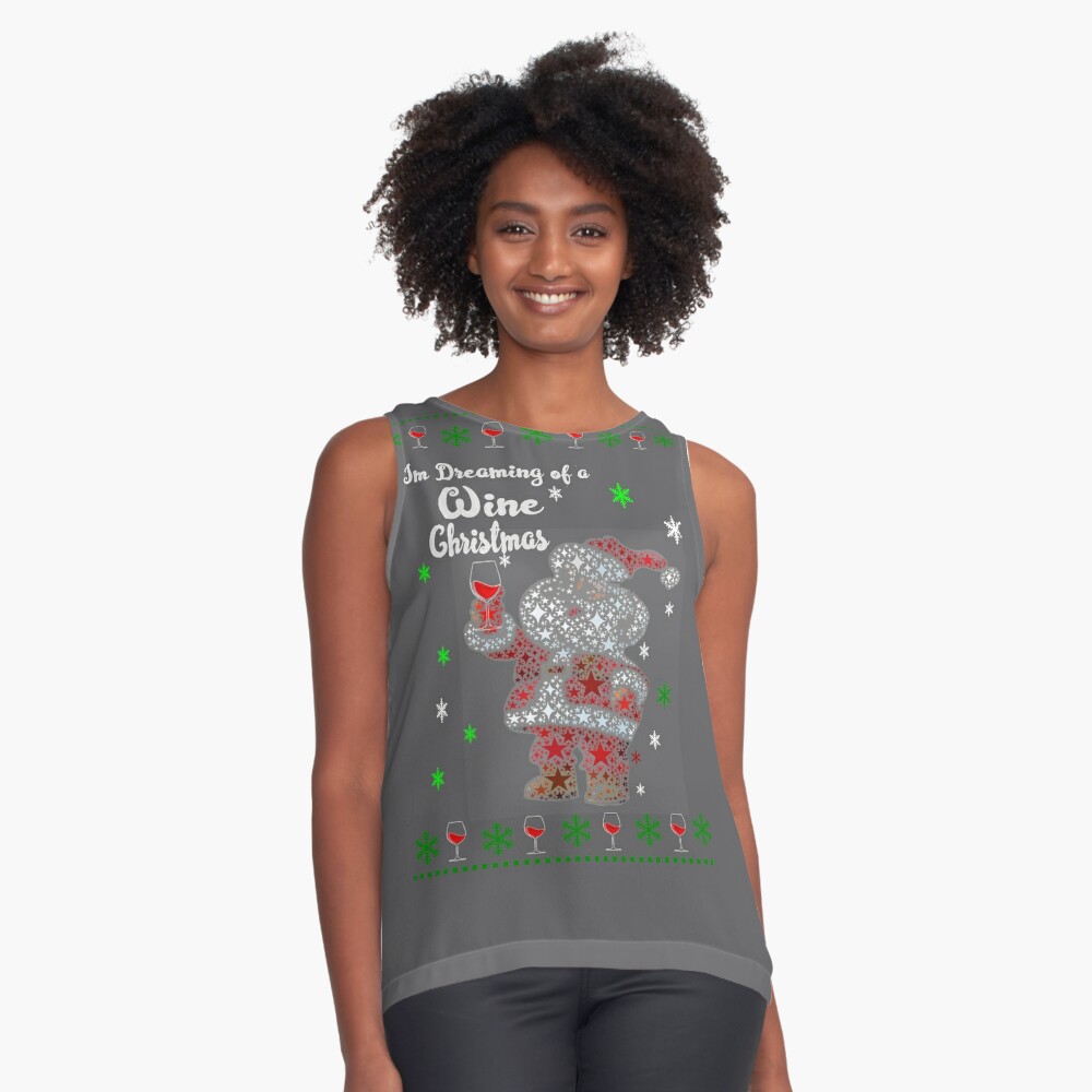 Dreaming of A Wine Christmas Ugly Christmas Sweater Women 