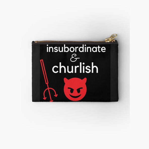Item preview, S.O.I.L Signs: Insubordinate and Churlish White on Black with Red Devil designed and sold by TheSignsofSOIL.