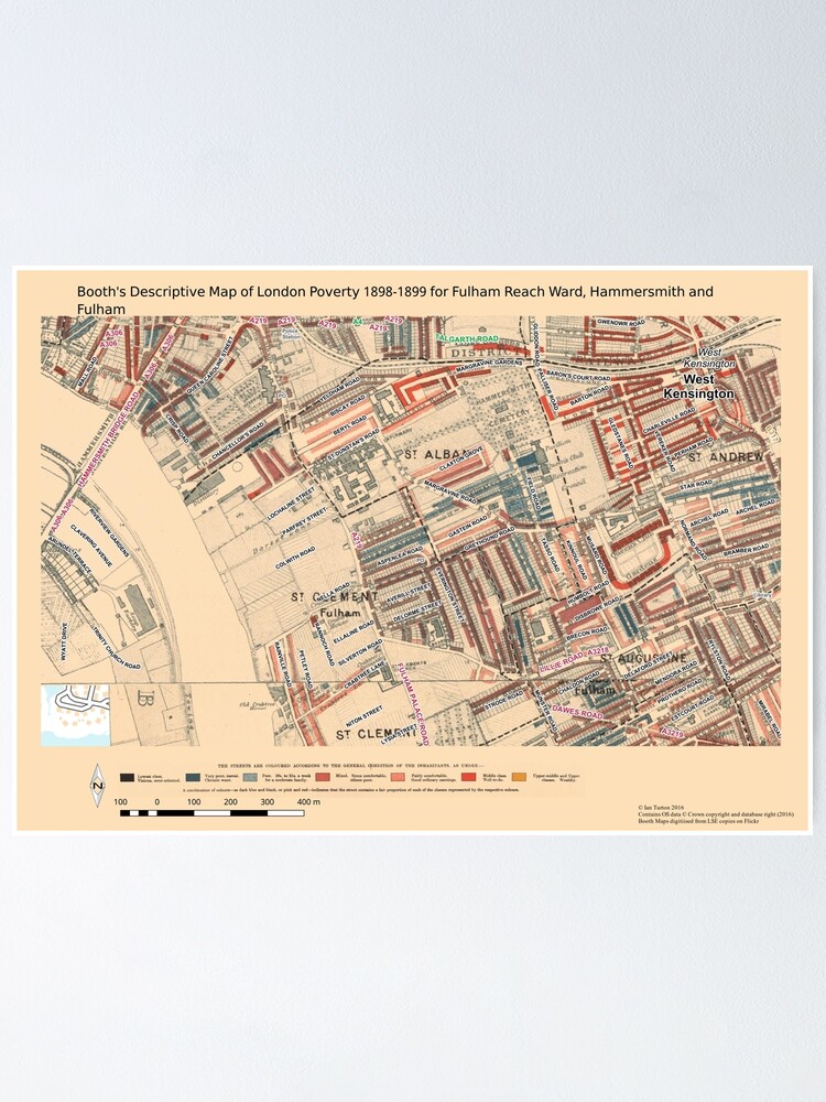 Booth S Map Of London Poverty For Fulham Reach Ward Hammersmith