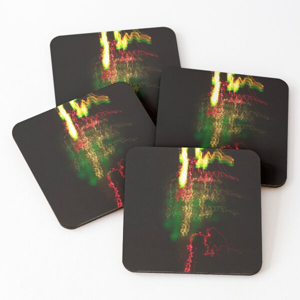 Item preview, The multicolored red, green and yelow lightning  flash on the black night background designed and sold by IraNiva.