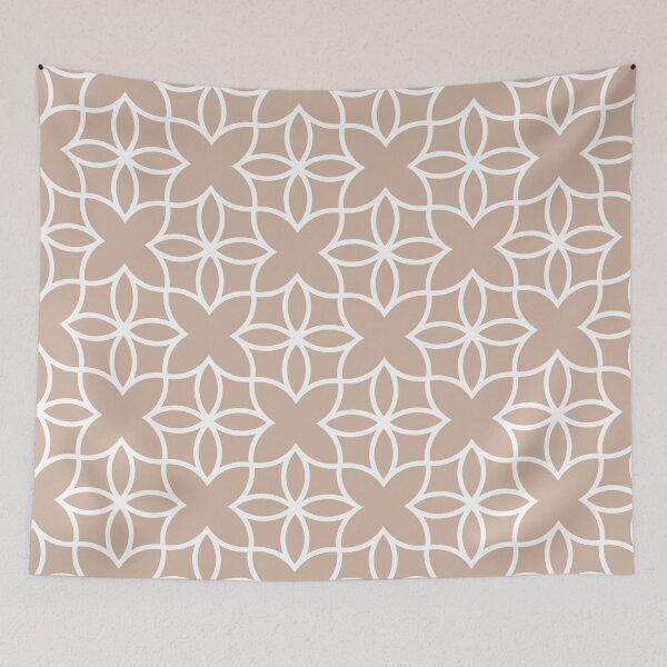 Item preview, Beige and White Minimal Line Art Pattern 4 Flower Pairs Dutch Boy 2022 Popular Color Sand Dunes 410-2DB - Colour Trends - Hue - Shade designed and sold by ColorOfTheYears.