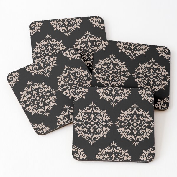 Item preview, Beige and Black Simple Damask Scroll Pattern Pairs Dutch Boy 2022 Popular Color Sand Dunes 410-2DB - Colour Trends - Hue - Shade designed and sold by ColorOfTheYears.