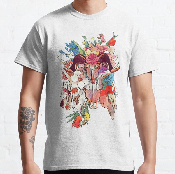 Collage Skulls and flowers Classic T-Shirt