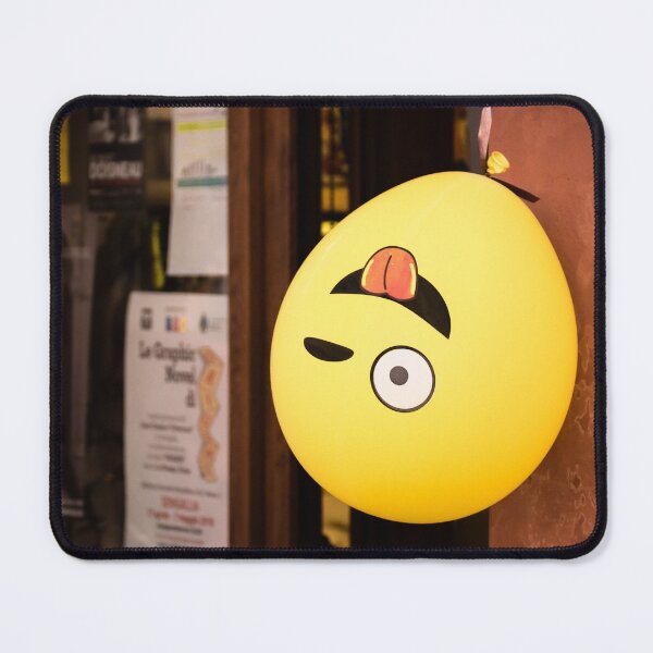 Item preview, Yellow winking emoji balloon hangs upside down designed and sold by Retro Futurist.