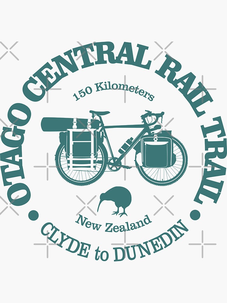 Thumbnail 3 of 3, Sticker, Otago Central Rail Trail (cycling) designed and sold by curranmorgan.