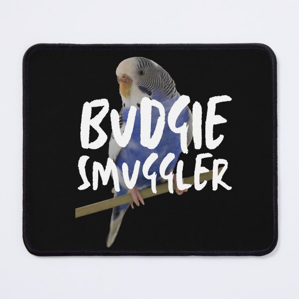 Item preview, Budgie Smuggler (Blue White Budgie, White Text) designed and sold by JellyBeenzz.