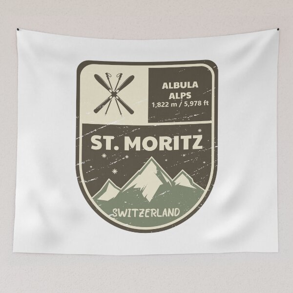 Item preview, St. Moritz Albula Alps Switzerland designed and sold by KrisSidDesigns.