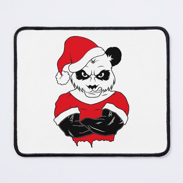 Item preview, Big strong muscular panda bear wearing a red t-shirt and santa claus hat with crossed arms on his chest designed and sold by Tsvet04ek.