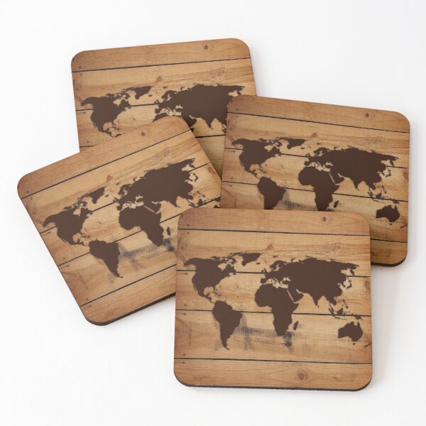 Item preview, MAP OF THE WORLD ON WOOD  designed and sold by mark ashkenazi.