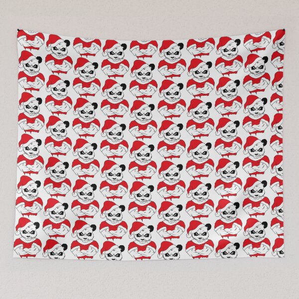 Item preview, Copy of Big strong muscular panda bear wearing a red t-shirt and santa claus hat with crossed arms on his chest designed and sold by Tsvet04ek.